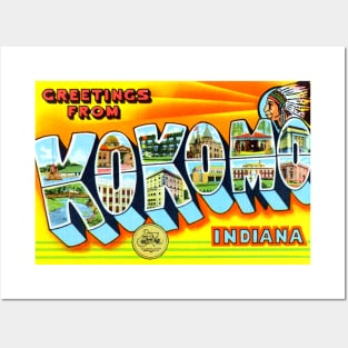 Greetings from Kokomo, Indiana - Vintage Large Letter Postcard Posters and Art